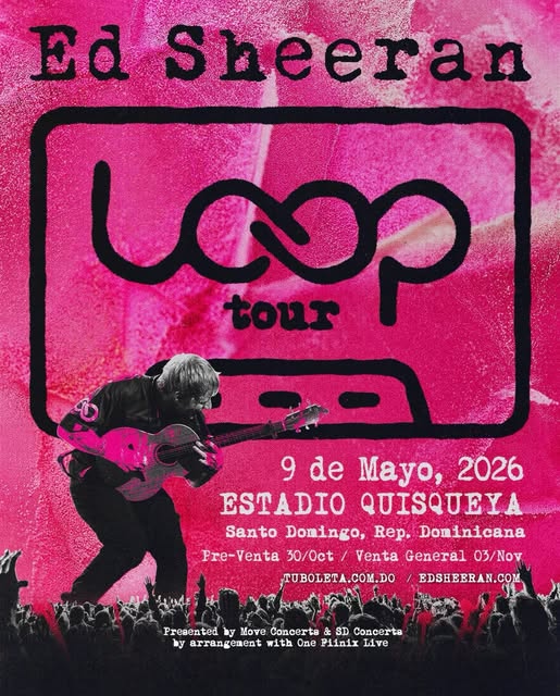 Ed Sheeran llega por primera vez a República Dominicana con su “LOOP Tour”