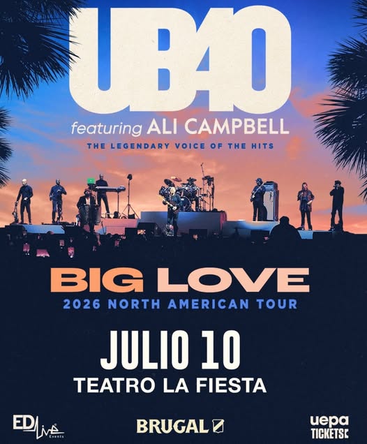 UB40 llega con su “Big Love Tour 2026” al Teatro La Fiesta este 10 de julio